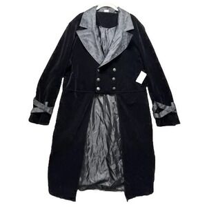 Gothic‎ Vampirecore Black Velvet Lace Jacket XL Victorian Costume Halloween